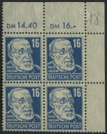 ALLGEMEINE-AUSGABEN 218ay VB , 1948, 16 Pf. Preußischblau Virchow, Senkrechte Borkengummierung, Im Oberen Rechten Eckran - Otros & Sin Clasificación