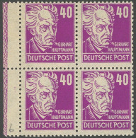 ALLGEMEINE-AUSGABEN 223b RL1 , 1948, 40 Pf. Dunkelpurpur Hauptmann Im Linken Randviererblock Mit Randleiste 1, Postfrisc - Other & Unclassified