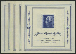 ALLGEMEINE-AUSGABEN Bl. 6 , 1949, Block Goethe, 5x, Pracht, Mi. 1100.- - Altri & Non Classificati