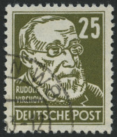 DDR 334zXI O, 1952, 25 Pf. Grauoliv Virchow, Wz. 2XI, Zeitgerecht Entwertet, Pracht, Kurzbefund Schönherr, Mi. 450.- - Usati