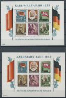 DDR Bl. 8/9A/BYI , 1953, Marx-Blocks (4), Alle Mit Wz. 2YI, Postfrisch, Pracht, Mi. 400.- - Autres & Non Classés