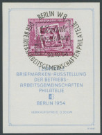 DDR Bl. 10 O, 1954, Block Briefmarkenausstellung, Ersttagssonderstempel, Pracht, Mi. 60.- - Autres & Non Classés