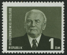 DDR 622a , 1957, 1 DM Schwarzgraugrün Pieck, Wz. 3X, Pracht, Kurzbefund Schönherr, Mi. 400.- - Oblitérés