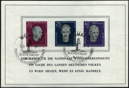 DDR Bl. 15 O, 1958, Block Buchenwald, Ersttags-Sonderstempel, Pracht, Mi. 130.- - Other & Unclassified