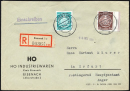 DIENSTMARKEN A D 4,17 BRIEF, 1955, 84 Pf. Lebhaftrötlichbraun Mit 10 Pf. Zusatzfrankatur Auf Einschreibbrief, Pracht - Otros & Sin Clasificación