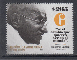 2019 Argentina Gandhi Complete Set Of 1 MNH - Neufs