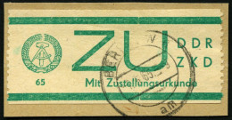 DIENSTMARKEN E E 1 BrfStk, 1965, 65 Pf. Bläulichgrün, Prachtbriefstück, Mi. 80.- - Other & Unclassified