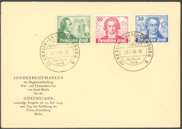 BERLIN 61-63 BRIEF, 1949, Goethe Auf Amtlichem FDC, Pracht, Mi. 700.- - Sonstige & Ohne Zuordnung