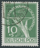 BERLIN 68II O, 1949, 10 Pf. Währungsgeschädigte Mit Abart Grüner Punkt Rechts Am Handgelenk, Normale Zähnung, Pracht, Fo - Autres & Non Classés