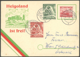 BERLIN 80/1 BRIEF, 1951, Tag Der Briefmarke Mit Bundesrepublik Mi.Nr. 152 Auf Karte Von HELGOLAND Nach Wien, Rückseitige - Sonstige & Ohne Zuordnung