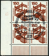 BERLIN 411A DZ VB O, 1972, 150 Pf. Unfallverhütung Im Eckrandviererblock Mit Randnummer 10, Sonderstempel, Pracht - Gebruikt