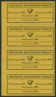 MARKENHEFTCHEN MH 5a-d , 1966, 4 Markenheftchen Brandenburger Tor, Pracht, Mi. 111.- - Zusammendrucke