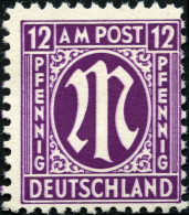 AMERIK. U. BRITISCHE ZONE 7zaDD , 1945, 12 Pf. Schwärzlichlilapurpur, Doppeldruck, Pracht, Mi. 200.- - Altri & Non Classificati