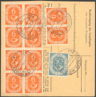 BUNDESREPUBLIK 126 BRIEF, 1954, 6 Pf. Posthorn Im Achterblock Und Waagerechten Paar Und 50 Pf. Posthorn Zusatzfrankatur  - Other & Unclassified