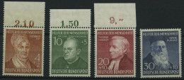 BUNDESREPUBLIK 156-59 , 1952, Helfer Der Menschheit, Prachtsatz, Endwert Gepr. A. Schlegel, Mi. 130.- - Nuevos