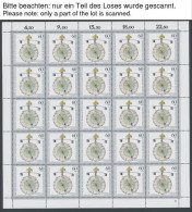 BUNDESREPUBLIK 1631-35KB , 1992, Kostbare Uhren Im Bogensatz (25) Mit Abart 1635I, Postfrisch, Pracht, Mi. 285.- - Nuevos