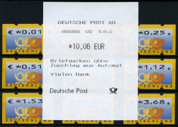 AUTOMATENMARKEN A 4.1 TS 1 , 1.1.2002, Tastensatz 0.01 - 3.68 EUR Komplett, Pracht, Mi. 85.- - Vignette [ATM]