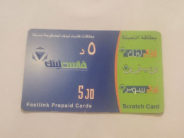 JORDAN-(PC-JOR-FAN-06)-MFASTLINK PREPIAD-(plastic-board)-(93)(5JD)(58-27-68-04-43-02-02)-(01.06.2005)used Card - Giordania