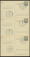GANZSACHEN P 36 BRIEF, 1961, 8 Pf. Heuss Mit Postfachnummer Statt Postschließfachnummer, 3 Leer Gestempelte Karten Mit V - Other & Unclassified