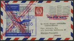 DEUTSCHE LUFTHANSA 29 BRIEF, 16.5.1955, London-München, Ohne Ankunftsstempel, Prachtbrief - Cartas & Documentos