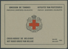 BELGIEN MH I , 1953, 2 Fr. Rotes Kreuz Im Markenheftchen, Oberer Heftchenblatttext In Französisch, Pracht, Mi. 80.- - Sin Clasificación