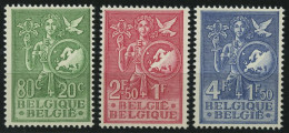 BELGIEN 976-78 , 1953, Büro Der Europäischen Jugend, Prachtsatz, Mi. 65.- - Unused Stamps