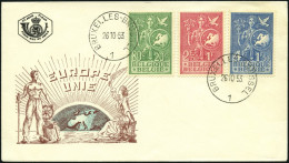 BELGIEN 976-78 BRIEF, 1953, Büro Der Europäischen Jugend Auf FDC, Pracht, Mi. 100.- - Storia Postale