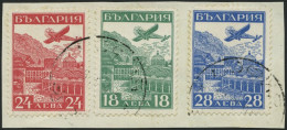 BULGARIEN 249-51 BrfStk, 1932, Luftpostausstellung Auf Briefstück, Prachtsatz, Mi. 90.- - Otros & Sin Clasificación