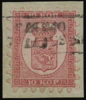 FINNLAND 4Bx BrfStk, 1865, 10 K. Rosakarmin Auf Rosa, R2 RAUMO, Praktisch Alle Zungen, Prachtbriefstück - Andere & Zonder Classificatie