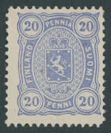 FINNLAND 16By , 1881, 20 P. Blau, Gezähnt L 121/2, Falzrest, Pracht, Mi. 70.- - Sonstige & Ohne Zuordnung