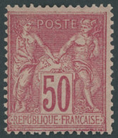 FRANKREICH 81I , 1899, 50 C. Karmin Auf Rosa, Type I, Falzrest, Pracht, Mi. 250.- - Autres & Non Classés