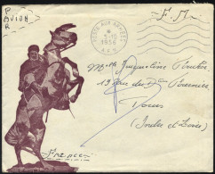 FRANKREICH FELDPOST 1956, K1 POSTE AUX ARMEES/A.F.N. Auf Feldpostbrief F.M. Nach Frankreich, Pracht - Guerre D'Algérie