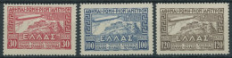 GRIECHENLAND 352-54 , 1933, Graf Zeppelin, Falzrest, Prachtsatz - Other & Unclassified