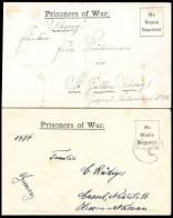 BRITISCHE MILITÄRPOST 1918/9, Prisoners Of War, 2 Zensierte Faltbriefe Nach Deutschland Bzw. In Die Schweiz, In Beiden L - ...-1840 Voorlopers