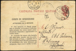 MILITÄRPOST 1912, Feldpoststempel DIVISIONE TRIPOLITANIA Auf Seltener Feldpost-Vordruckkarte (Vordruck Zu Deutsch: Es Ge - Military Mail (PM)