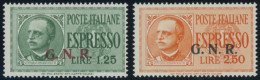 MILITÄRPOST-G.N.R. 33/4II , 1932, 1.25 Und 2.50 L. Eilmarken, Aufdruck-Type II, Postfrisch, Pracht, Mi. 415.- - Non Classificati