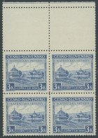 KARPATEN-UKRAINE 1Lf VB , 1939, 3 K. Holzkirche Im Oberrandpaar Mit 2 Leerfeldern, Postfrisch, Pracht, Mi. 190.- - Carpatho-Ukraine