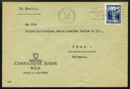 LETTLAND 236 BRIEF, 1934, 35 S. Neue Verfassung Lettlands Mit Maschinenstempel ABONEJIET TELEFONU Auf Brief Des Schweize - Lettonie
