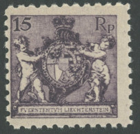 LIECHTENSTEIN 52A , 1921, 15 Rp. Schwarzgrauviolett, Gezähnt L 91/2, Postfrisch, Pracht, Mi. 60.- - Altri & Non Classificati