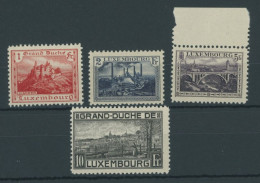 LUXEMBURG 134-36,143A , 1921/3, Landschaften, Gezähnt A, Postfrisch, 4 Prachtwerte, Mi. 80.- - Otros & Sin Clasificación