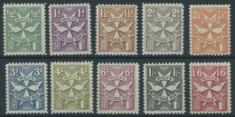 MALTA P 11-20 , Portomarken: 1925, Malteserkreuz, Falzrest, Prachtsatz - Malte