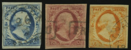 NIEDERLANDE 1-3 O, 1852, König Willem III, Prachtsatz - Andere & Zonder Classificatie