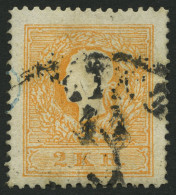 ÖSTERREICH 10IIe O, 1859, 2 Kr. Orange, Type II, Repariert, Mi. (600.-) - Otros & Sin Clasificación