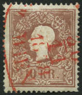 ÖSTERREICH 14I O, 1858, 10 Kr. Braun, Type I, Roter Stempel, Normale Zähnung, Pracht - Autres & Non Classés