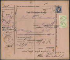 ÖSTERREICH 36II Paar BRIEF, 1878, 3 Kr. Grün, Feiner Druck, Im Waagerechten Paar Auf Vollständiger 10 Kr. Blau Post-Nach - Gebruikt