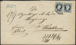 ÖSTERREICH 38II Paar BRIEF, 1882, 10 Kr. Blau, Feiner Druck, Im Waagerechten Paar Auf Reco-Brief Nach Krakau, Feinst - Oblitérés