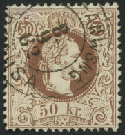 ÖSTERREICH 41II O, 1874, 50 Kr. Braun, Feiner Druck, Pracht, Gepr. Drahn, Mi. 220.- - Usati