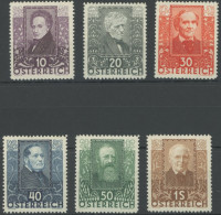 ÖSTERREICH 1918-1938 524-29 , 1931, Dichter, 50 G Falzrest, Sonst Postfrischer Prachtsatz, Mi. 220.- - Andere & Zonder Classificatie