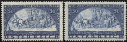 ÖSTERREICH 1918-1938 555/6A , 1933, 50 G. WIPA, Beide Papiere, Postfrisch, 2 Prachtwerte, Mi. 1000.- - Autres & Non Classés