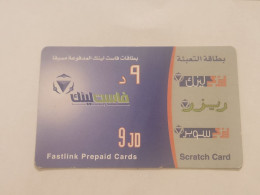 JORDAN-(PC-JOR-FAN-07)-MFASTLINK PREPIAD-zidden(plastic-board)(95)(9JD)(16-09-49-11-57-09-01)-(01.04.2005)used Card - Giordania